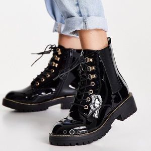River island wide fit chunky lace up boots